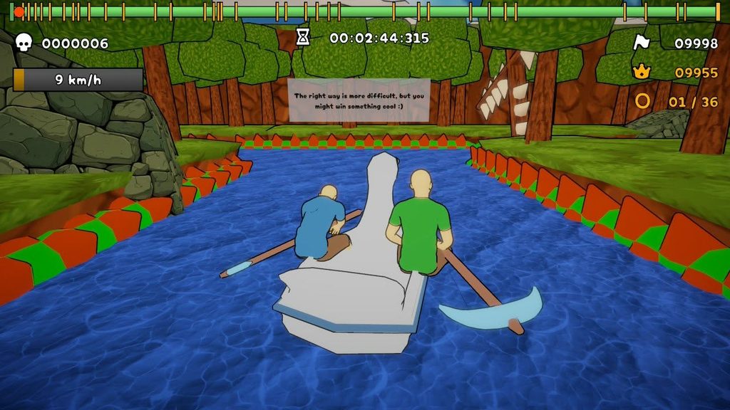 Screen z gry "Paddle Paddle Paddle!" przedstawiający rozgrywkę